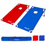 GoSports Portable PVC Framed Cornhole Toss Game Set with 8 Bean Bags and Travel Carrying Case - Choose Your Style