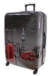 Rocklands London Lightweight 4 Wheel Hard Shell PC London Printed Luggage Suitcase Cabin Bag PC-05 (Large 29" (H79xW53xD32cm))