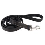 Coastal Pet Products Circle T Oak Tanned Leather Dog Leash, 3/8" x 6', Black