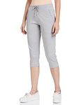 Van Heusen Women Athletic Lounge Capris - Cotton Spandex - Smart Tech+, Easy Stain Release, Moisture Wicking, Ultra Soft_55304_Lt Grey Melange_M