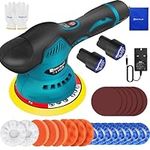 ZanGe Cordless Buffer Polisher, 2000mAh 12V Battery Powered Buffer Polishers Kit with 8 Variable Speed, 2800-5500RPM Brushless Polisher for Car Detailing, for Car, Boat, Wall, Floor, DIY