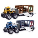 SHIPEASE Metal Die cast Models Animal Transport Toy for Kids boy Truck Friction Powered Animal Car Carrier Container Truck Pull Back Vehicle Miniature Toys Gift (Pack of 1, Multicolor)