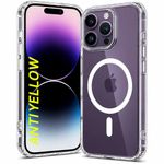 DIZORO Magnetic Clear Case Compatible with iPhone 14 pro, Anti-Yellow Transparent Protective Cover, Shockproof Slim Fit Phone Case