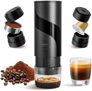 2 in 1 Portable Electric Coffee Maker, 20-Bar Portable Espresso Maker with USB-C Rechargable, Travel Coffee Maker for Car, Camping and Office, Compatible with Coffee Powder and Nespresso Capsule
