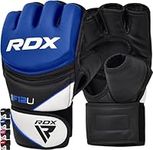 RDX MMA Gloves for Grappling Martial Arts Training, D. Cut Open Palm Maya Hide Leather Sparring Mitts, Perfect for Cage Fighting, Combat Sports, Punching bag, Muay Thai and Kickboxing