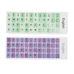 GOWENIC Keyboard Stickers, 2pcs English Colorful Keyboard Stickers, Laptop Keyboard Stickers Keyboard Stickers for Desktop PC or Laptop Keyboards (B)