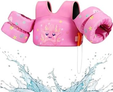 HeySplash Swim Vest for Kids, Toddler Pool Floaties Fit 31-66 Lbs, Children Swimming Vest with Adjustable Strap, Swim Jacket Water Wing Arm Float, Puddle Beach Boat Jumper Boy Girl Age 2-7,Starfish