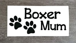 Fun Boxer Mum Vinyl Decal for Car, Laptops, Walls, Mirrors - 6cm x 15cm - HSS192