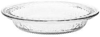 Anchor Hocking Pie Plate - 9.5" - Glass - Deep - Wide Rim - Embossed - Cir