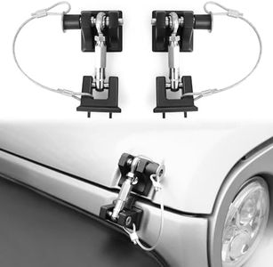 JK Hood Latches Compatible with 2007-2018 Jeep Wrangler JK Unlimited Sahara Hood Latch, Aluminum Locking Hood Latch Kit Replacement, Anti-Theft, 1 Pair Black with 2 Keys