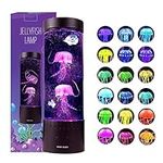 Brewish Jellyfish Lava Lamp,16 Color Changing Mood Lamps,Aquarium Night Light for Kids & Adults, Artificial Fish Tank with Moving Fish,Sensory Room LED Lights for Autism, ADHD,Excellent Gift