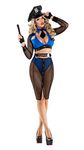 Starline Women's Naughty Net Cop Costume, Blue/Black, Medium