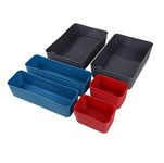 Home Basics Flexible Plastic Drawer Organizer Set, Pack of 6, Multi-color (1)