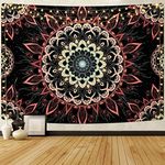 Uspring Mandala Tapestry Bohemian Tapestry Floral Aesthetic Tapestries Hippie Boho Tapestry Burning Sun Tapestry Wall Hanging Decor for Bedroom, Living Room, Dorm (59.1 x 82.7 inches)