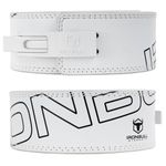 Lever Weightlifting Belt – 10mm Lever Belt for Squats & deadlift – Lever Lifting Belt for Men & Women - Lower Back Support Belt for Weight Lifting, Gym, Fitness & Weight Training (White, Small)