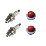 LXQTAO Lawnmower Primer Bulb and Spark Plug - Compatible with Briggs Stratton 795083, 698369, 694394, 795083 - Performance-Enhancing Spark Plug (SET 1)