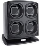 Versa [Newly Updated] Quad Watch Winder in Black - Independently Controlled Settings - Multiple Direction and Timer Settings - Adjustable Watch Pillow - Plenty of Space for Large Watches - No Magnets