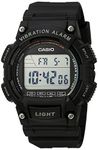 Casio Men's 'Super Illuminator' Quartz Resin Casual Watch, Color: Black (Model: W736H-1AV)