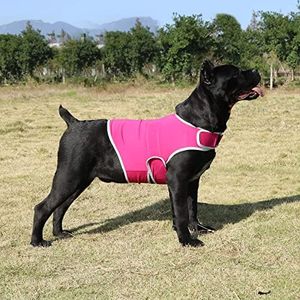 cattamao Dog Anxiety Relief Coat, Dog Anxiety Calming Vest Jacket for Thunderstorm,Travel, Fireworks,Vet Visits (Large, Rose)