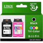 MaxPage 67 Ink Cartridge Replacement for HP 67 67XL Combo Pack Black Color Fit for DeskJet 2700 2755 2722 2732 2752 2755e 4155e Plus 4155, Envy 6000 6400 6055e 6455e 6055 Pro 6455 Printer