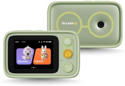 Dr.LOOK AI Learning Camera for Kids, STEM Learning Toy, Snap & Learn Camera with AI Object Recognition, Voice Interactive Chat, Creative Art, 5 Languages, Low-Blue Light Screen, 4G & WiFi（Green）