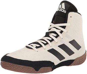 adidas Men's Tech Fall 2.0 Wrestling Shoe, Chalk White/Black/Gum, 10.5