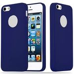 cadorabo Case works with Apple iPhone 5 / iPhone 5S / iPhone SE in CANDY DARK BLUE - Shockproof and Scratch Resistant TPU Silicone Cover - Ultra Slim Protective Gel Shell Bumper Back Skin