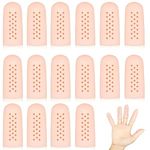 16 Pcs Gel Finger Cots with Air Holes, Gel Finger Protectors Finger Covers Protection for Finger Tips, Breathable Finger Covers Finger Caps Gloves Finger Protectors for Wound, Finger Cracking, Blisters