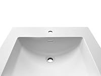 25"/31"/37" Solid Surface Resin Streamline Vanity Top with Sink-Durable, Consistent Color, Easy-to-Clean, Built-in Overflow, Single-Hole Faucet Mount (25"W x 22"D)