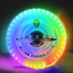 Kovshuiwe LED Flying Disc-10 Million Color 38 RGB LEDs,12 Modes,Chargeable,IP65 Waterproof,155g Frisbee,Soft Flying Discs, Adult/Men/Boys/Teens Birthday,Ideal for Outdoor,Lawn,Camping Games,Gift,White