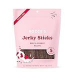 Bocce’s Bakery Grazers Dog Treats, Wheat-Free Jerky Sticks for Dogs, Made with Limited-Ingredients, Baked in The USA with No Added Salt or Sugar, All-Naural & High-Protein, Beef & Carrot Recipe, 4 oz