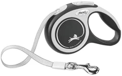 FLEXI New Comfort Retractable Dog Leash (Tape), for Dogs Up to 110lbs, 26 ft, Large, Nylon, Grey/Black