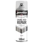 JENOLITE Enamel Bath Repair Aerosol | WHITE GLOSS | 500ml | Super Hardwearing & Durable Finish | Paint & Repair Scratches On Baths, Shower Trays, Sinks, Kitchen Appliances