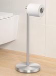 KES Toilet Roll Holder Free Standing with Weighted Base, Pedestal Bathroom Toilet Paper Dispenser Stand Storage Modern Style, Stainless Steel Brushed Finish, BPH283S1-2