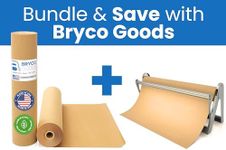 BRYCO Supreme Crafting and BBQ Bundle: 18" Paper Roll Dispenser & Cutter + 18" x 150' Brown Butcher Paper Roll - Perfect for Wrapping, Crafting, Smoking Meat, and More!