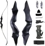 30-45lbs Black Hunter Recurve Bow 60" Right-Handed Bow Ergonomically Designed for Comfortable Grip Suitable for Beginners and Longbow Enthusiasts to Train Or Hunt (45LB)