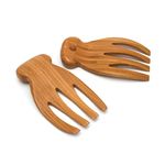 Lipper International Bamboo Wood Salad Hands with Knob Handles, 4" x 7.5" x 1.75", One Pair