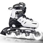 Kuxuan Skates Boys Girl Inline Skates with Light up Wheels, Adjustable Fun Illuminating Skates for Kids and Women Outdoor and Indoor Beginners