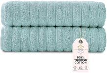 Classic Turkish Towels CTT Premium 2 Pack Bath Towels Set, Made with 100% Turkish Cotton, Spa & Hotel, Quick Drying Towels, Absorbent & Comfy | 27"x54" (Spa Green)