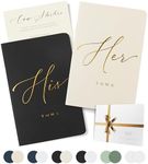 ARTESORI Wedding Vow Book for Her & Him, Soft Touch, Gold Foil Engraving, 28 Lined Pages, Wedding Vow Books His and Hers, Wedding Essentials, Wedding Registry Ideas, His and Hers Gifts [Ivory & Black]