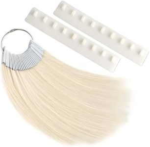 TENGNIUNIU 30 Pieces Human Hair Swatches Testing Color Samples for Salon, Lightest Blonde, 2 Free Swatches Holders 8 Inch