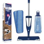 Bona Premium Spray Mops for Floors, Wood, Bona Floor Mops for Cleaning Floors - Incl. 1x Bona Wood Floor Cleaner Liquid Cartridge 850ml & 2x Microfibre Pads, Blue