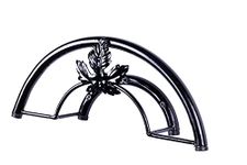 METAL ROOTS Wrought Iron Wall Mounted Decorative Hose Pipe Holder, Ornamental Black