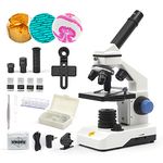 SWIFT Microscope for Kids Students Beginners 80X-2000X, STEM Kit with All Metal Body Microscope, Dual Light, Coarse & Fine Focusing, Smartphone Holder, Quick Start Guide and Carrying Box