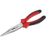 Draper Redline Long Nose Pliers | Heavy Duty Pliers with Soft Grip Handles | 200mm Needle Nose Pliers | 68300