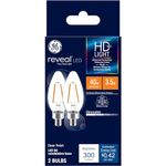 GE Reveal LED Light Bulbs, 40 Watt Eqv, HD+ Light, Decorative Clear Bulbs, Small Base (8 Pack)