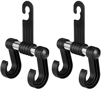 Car-Seat-Headrest-Hooks, Set of 2 Preyda Headrest Hangers Hold Grocery Shopping Bags, Coats, Purses, Baby Supplies for Cars, Jeeps, SUVs, Trucks and More, Black Car Headrest Hooks