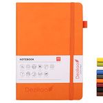 Deziliao Lined Journal Notebooks with Pen Loop, Hardcover Notebook Journal for Work, 100Gsm Premium Thick Paper with Inner Pocket, Medium 5.7''''x8.4'''', ?Orange, Ruled, 1 Pack