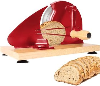 Bread Slicer for Homemade Bread with Bread Guide,Bread Slicer with Adjustable Thickness,Evenly Sliced,Suction Cup Super Strong Fixation,Suitable for Homemade Sour Dough&Thick Skinned Bread（Red）