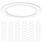 Sunco 48 PackGoof Rings for 6 Inch Recessed Lights White Can Light Goof Trim Ring, Outer Diameter 8.6-inch, Inner Diameter 6.2-inch, Durable Plastic Design, Matte Finish, Flush Mount